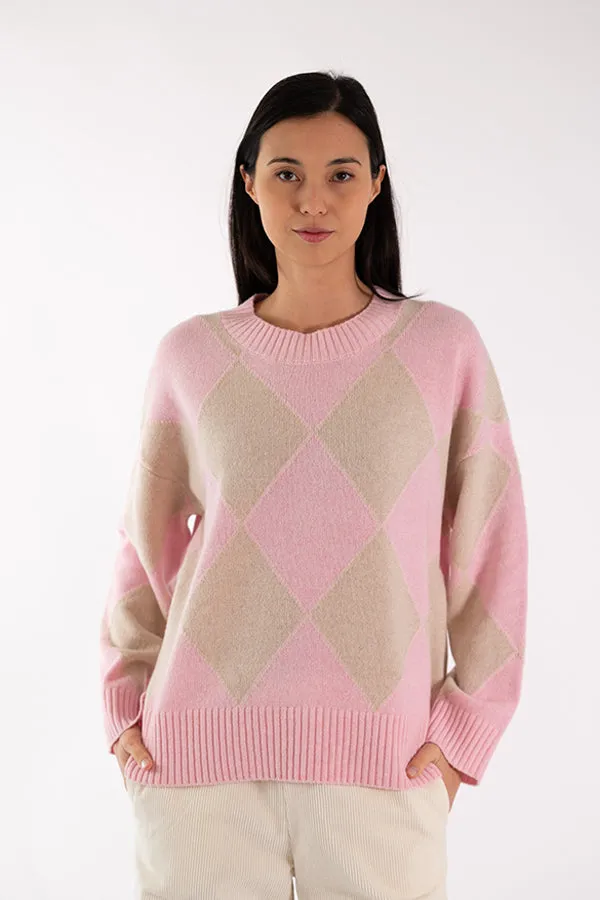 ELODIE DIAMONDS PINK SWEATER