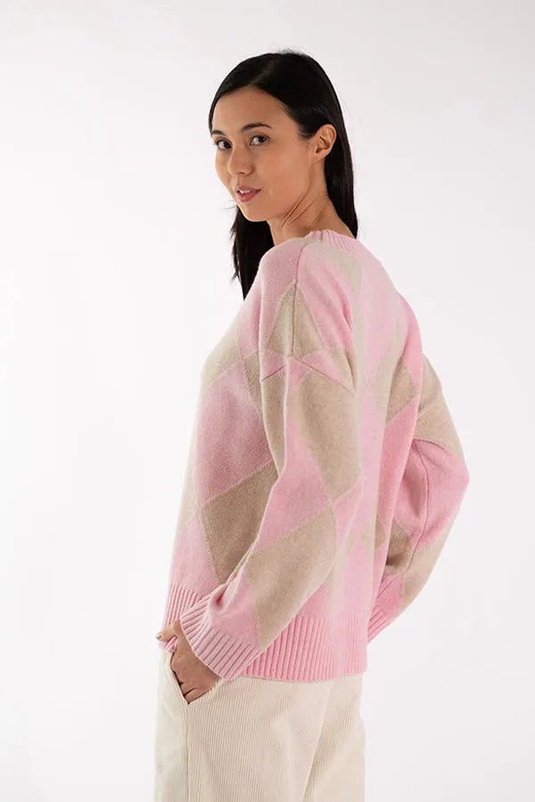 ELODIE DIAMONDS PINK SWEATER