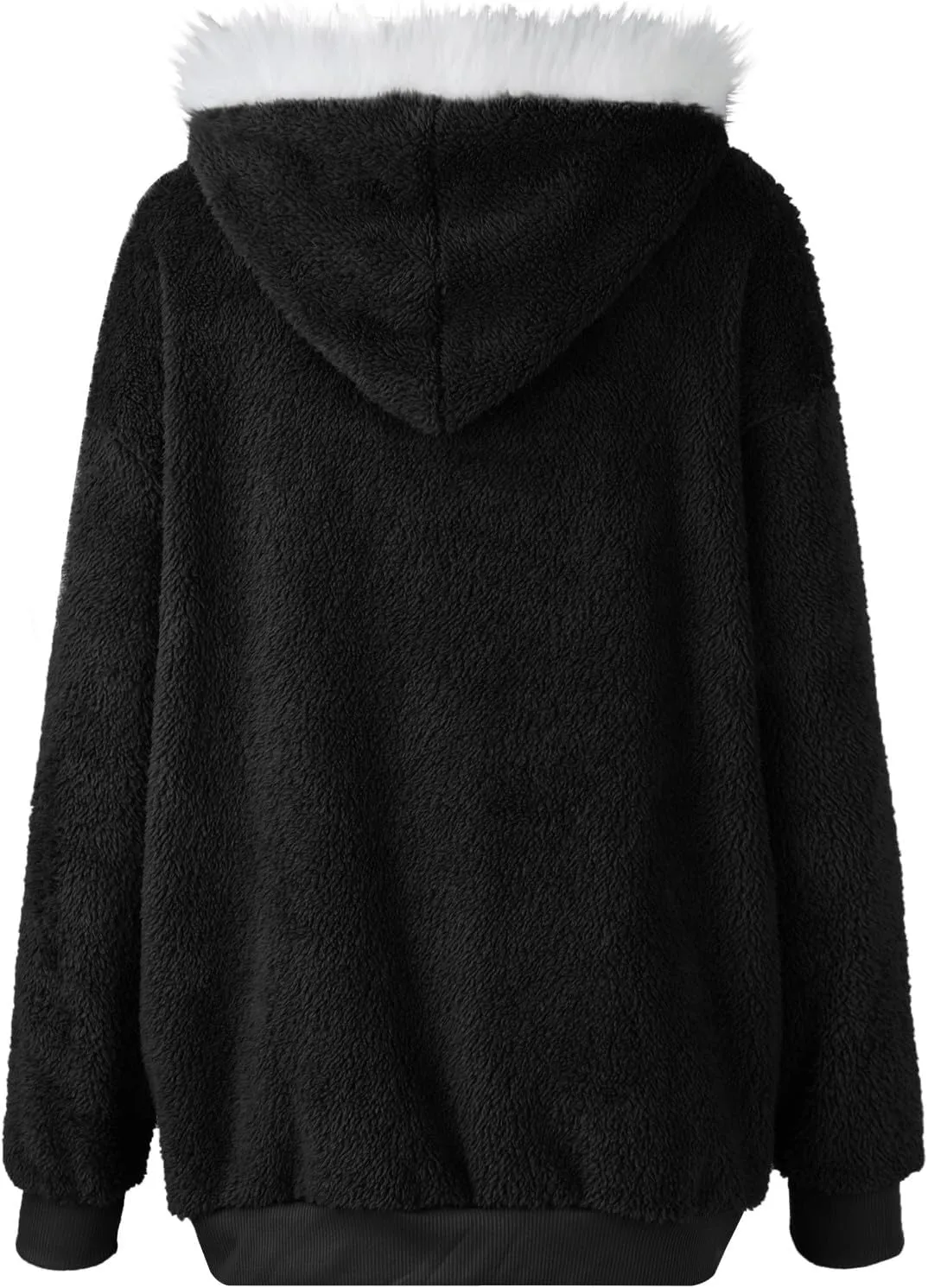 Fall Outfits for Women Zipper Color Block Outerwear Long Sleeve Fleece Plush Stitching Coats Warm Hooded Jacket