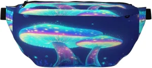 Fantastic Colored Mushrooms Fanny Pack For Women Man, Waist Belt Bag Crossbody For Sports Travel Hiking Running Jogging