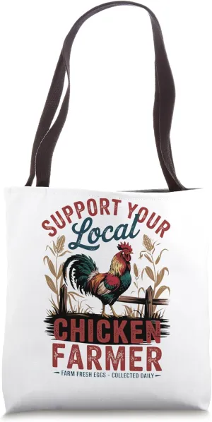 Farm Fresh Eggs - Funny Chicken Lover Retro Style Tote Bag