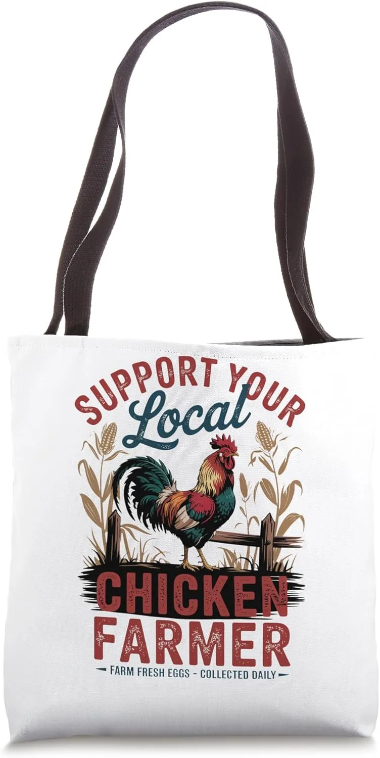 Farm Fresh Eggs - Funny Chicken Lover Retro Style Tote Bag