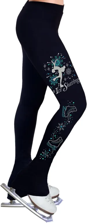 Figure Skating Practice Pants with Rhinestones S100B - Adult Sizes