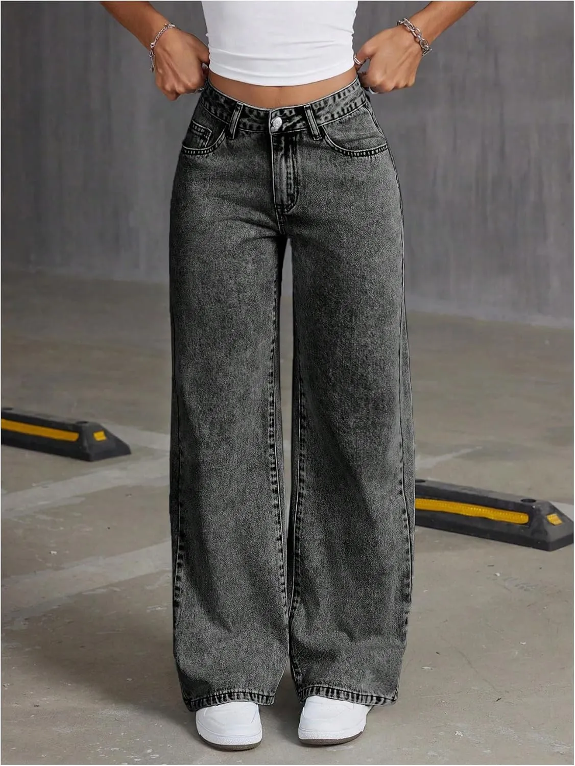 Floerns Women's Bowknot Embroidery Jeans Y2k Straight Leg Boyfriend Denim Pants