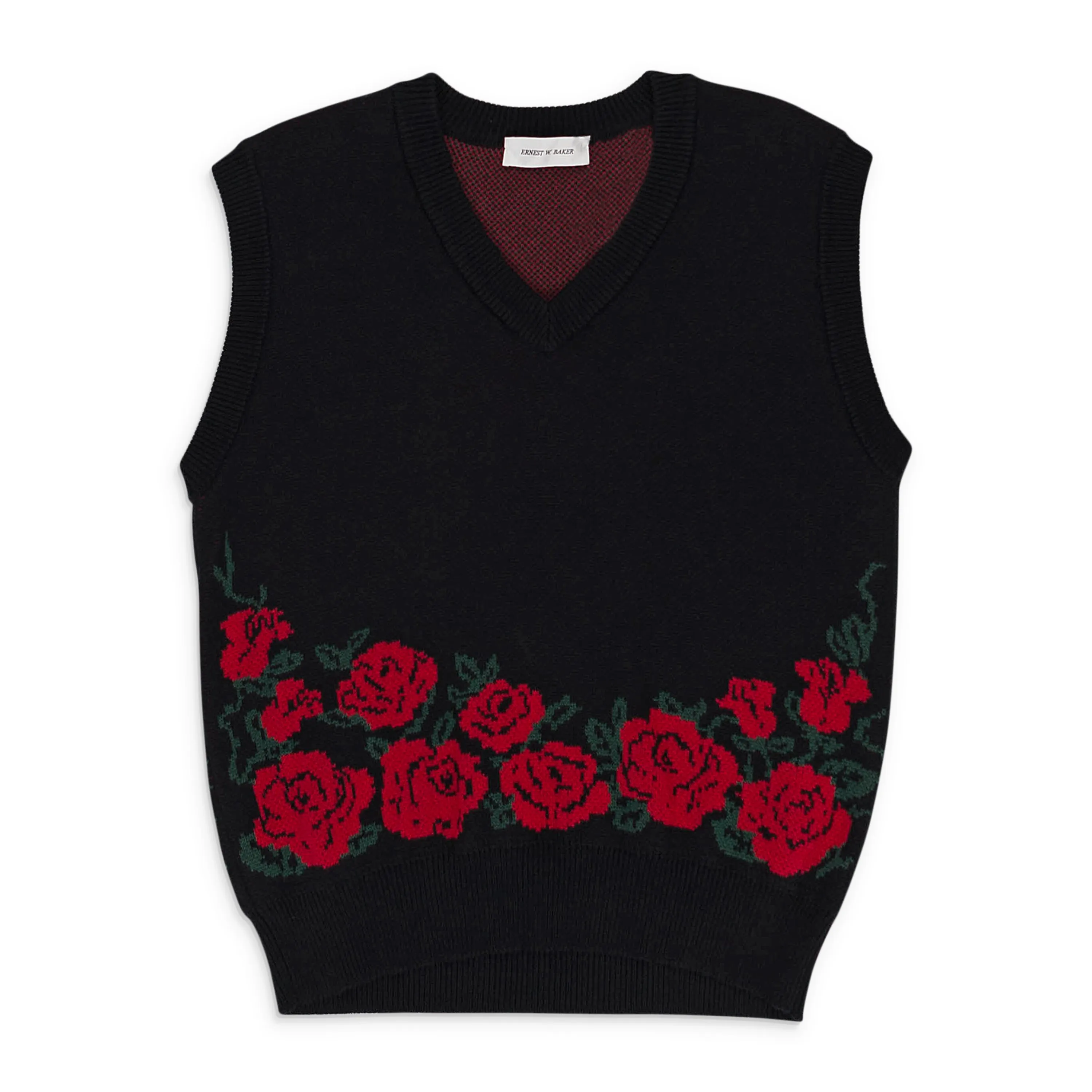 FLORAL BLACK SWEATER VESTS