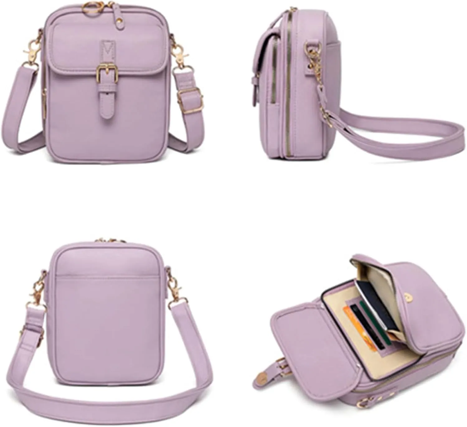 Forcipower Crossbody Leather Bag with 10 Card Slots, Zealburst Mini Messenger Shoulder Handbag, 2025 New Vintage Wallet