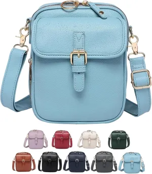 Forcipower Crossbody Leather Bag with 10 Card Slots, Zealburst Mini Messenger Shoulder Handbag, 2025 New Vintage Wallet