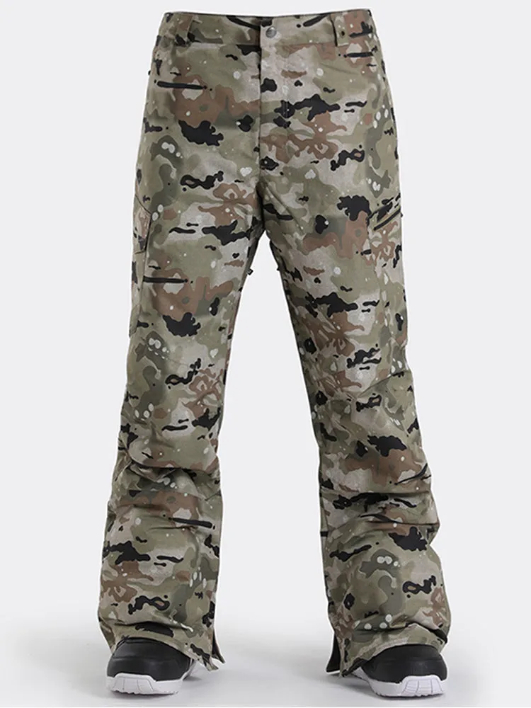 Gsou Snow Men's Windproof Waterproof Camo Ski Pants Snowboard Pants