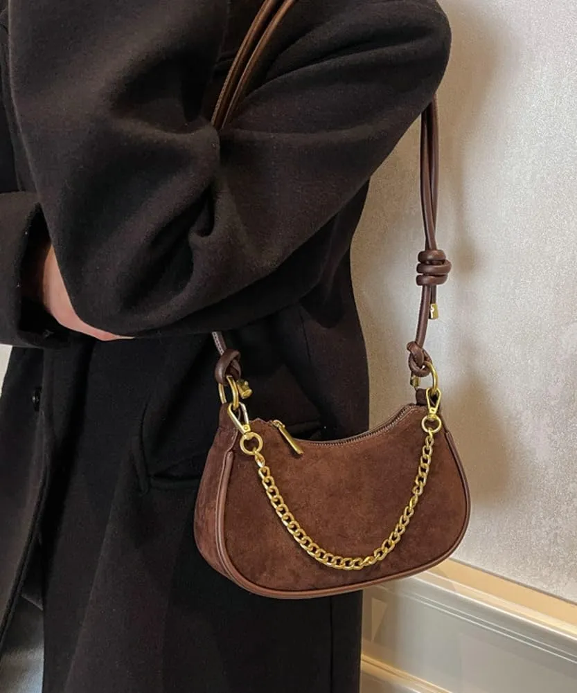 Handbag for Women Stylish Suede Crossbody Handle Bag Purse Fashionable Vegan Leather PU Purse Office College Tote Bag 2024