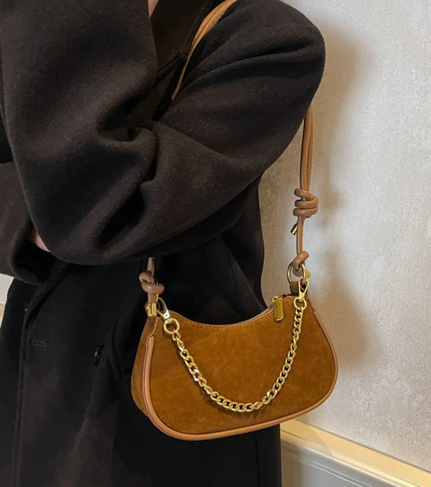 Handbag for Women Stylish Suede Crossbody Handle Bag Purse Fashionable Vegan Leather PU Purse Office College Tote Bag 2024