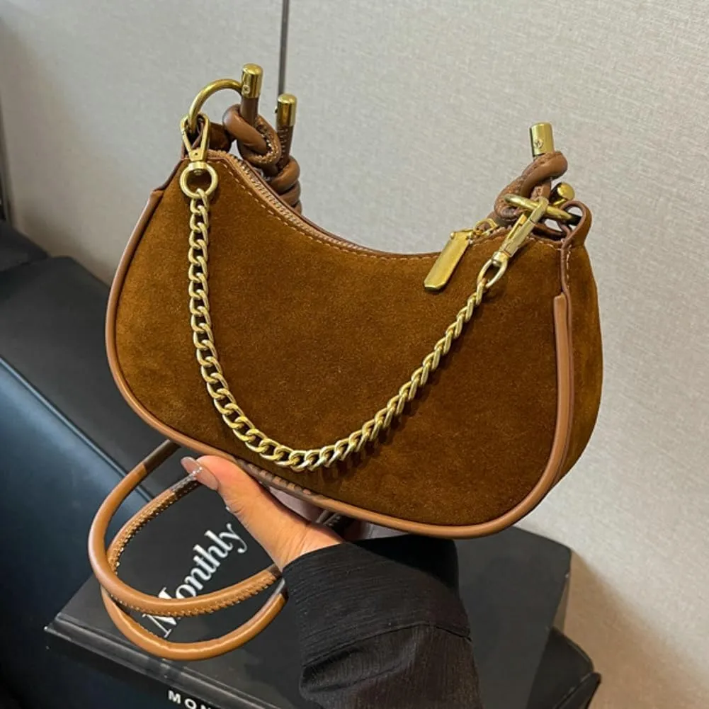 Handbag for Women Stylish Suede Crossbody Handle Bag Purse Fashionable Vegan Leather PU Purse Office College Tote Bag 2024