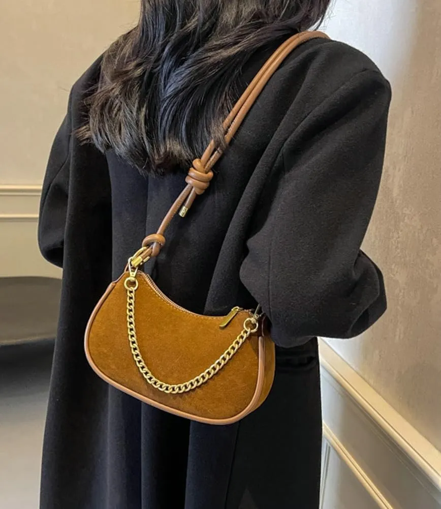 Handbag for Women Stylish Suede Crossbody Handle Bag Purse Fashionable Vegan Leather PU Purse Office College Tote Bag 2024