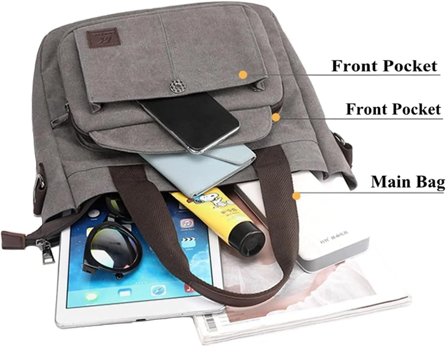 Handbags Women's Canvas Tote Purse Shoulder Crossbody Bag Lightweight Multi-Pocket Work Top Handle Bags