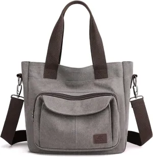 Handbags Women's Canvas Tote Purse Shoulder Crossbody Bag Lightweight Multi-Pocket Work Top Handle Bags