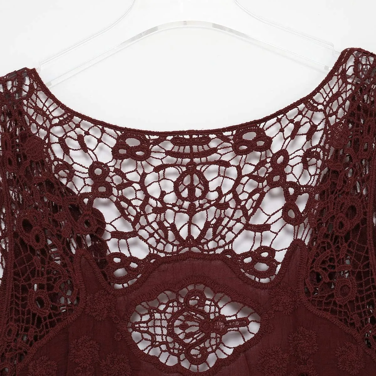 JASTIE Women Open Stitch Cardigan Boho Sleeveless Hippie Summer Hollow Out Solid Crochet Vest