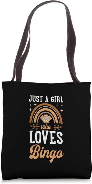 Just A Girl Who Loves Bingo Bohemian Rainbow Boho Style Tote Bag