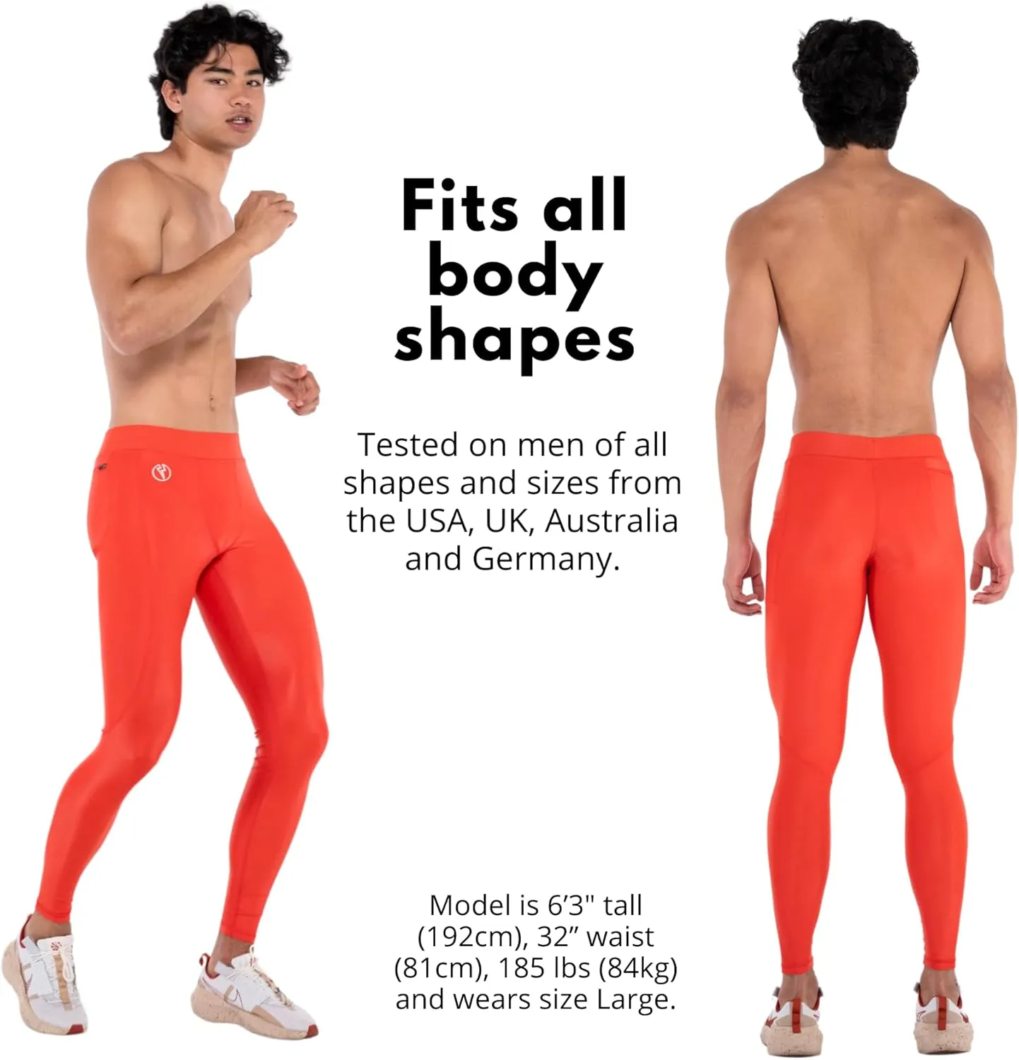 Kapow Meggings Shiny Performance Leggings - Compression Pants for Men with Pockets