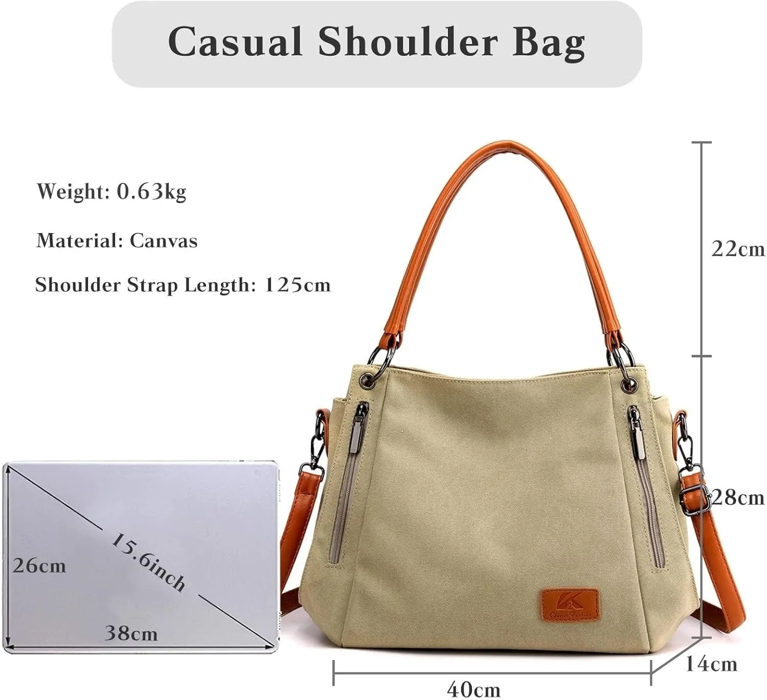 Large Daily Purse Handbag Work Bags Women's Simple Cloth Bag Canvas Tote Purse Vintage Shoulder Crossbody Hobo