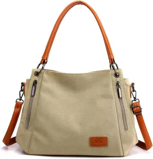 Large Daily Purse Handbag Work Bags Women's Simple Cloth Bag Canvas Tote Purse Vintage Shoulder Crossbody Hobo