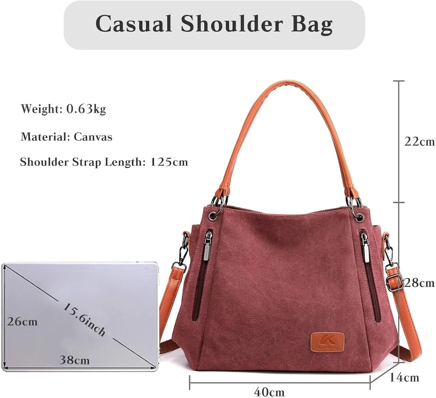Large Daily Purse Handbag Work Bags Women's Simple Cloth Bag Canvas Tote Purse Vintage Shoulder Crossbody Hobo