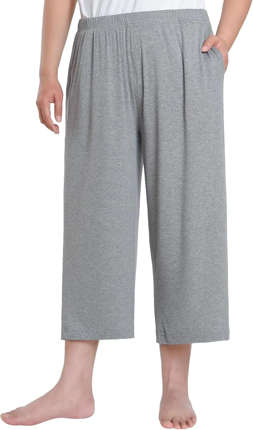 Latuza Women's Plus Size Capri Lounge Pants Wide Leg Lounge Capris