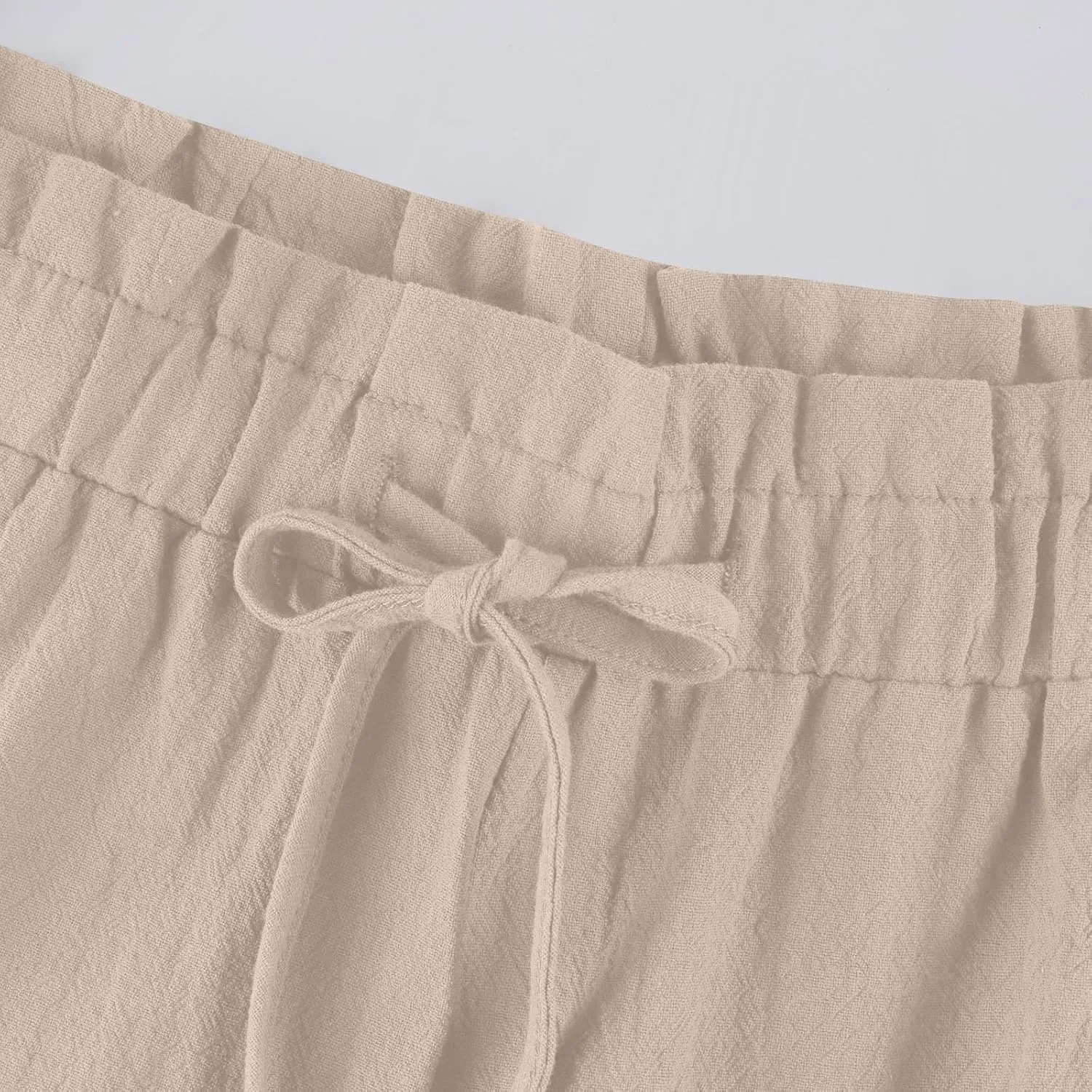 Linen Pants Women,Vacation Outfits Plus Size Beach Shorts Dressy Casual Trouser Gauze Spring Pants for Women