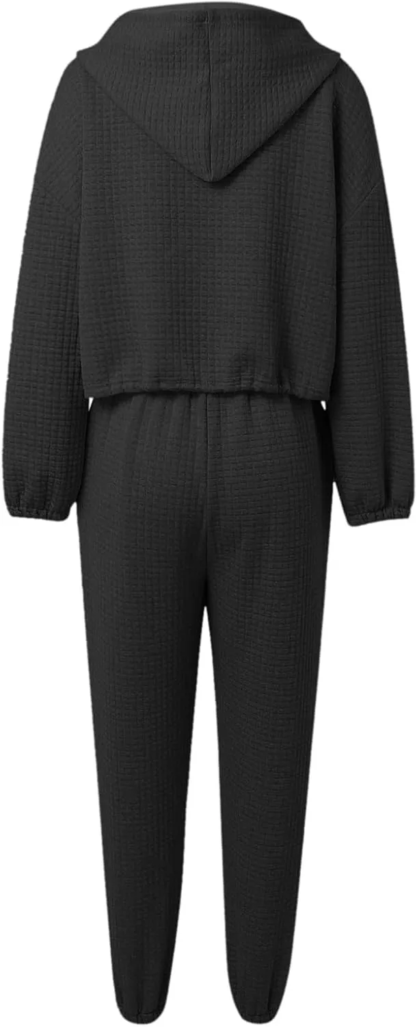Lounge Sets for Women 2024 Long Sleeve Crewneck Baggy Shorts Sweatshirt with Jogger Pants 2 Piece