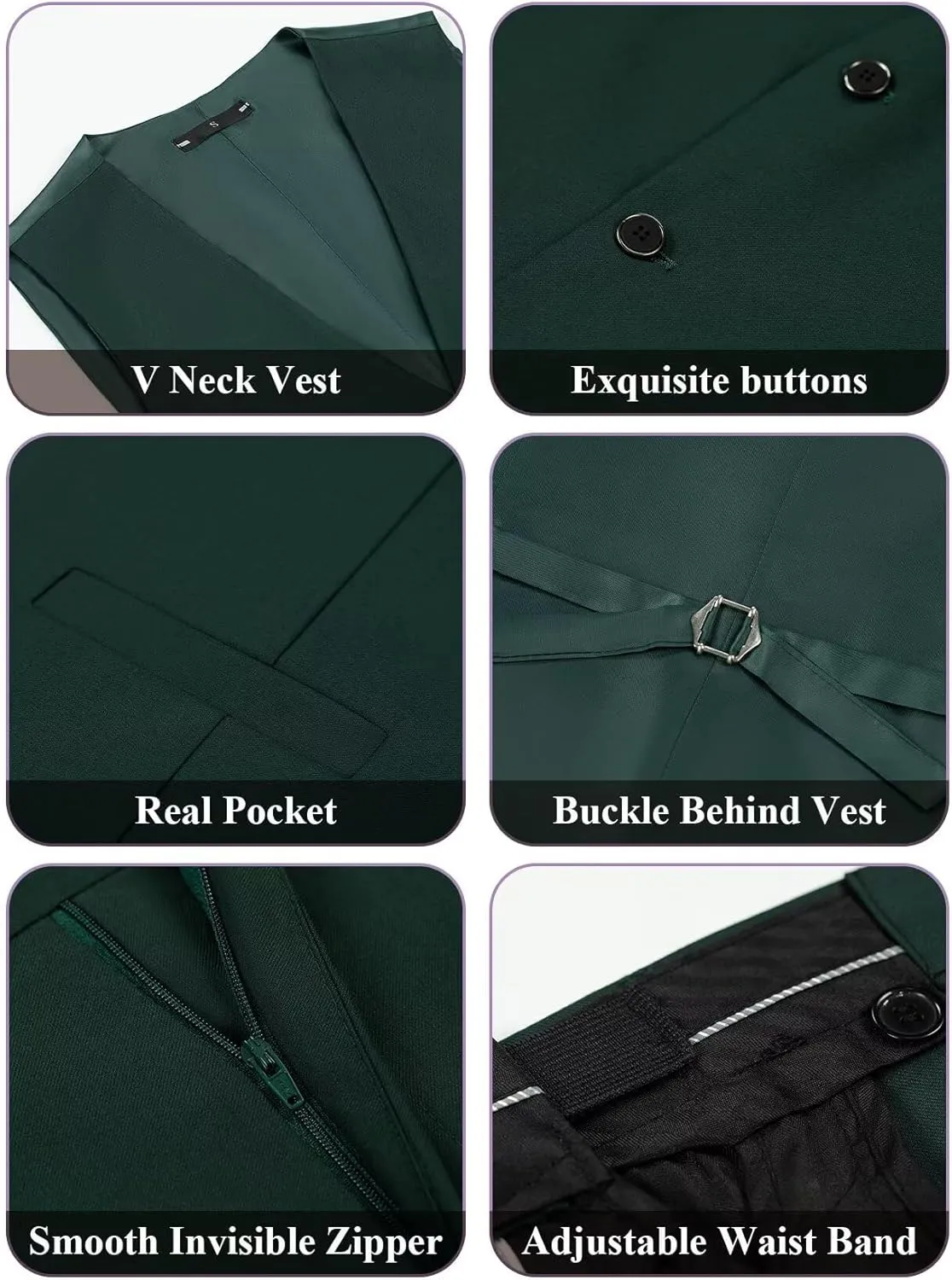 Men's 3 Piece Slim Fit Suit One Button Shawl Lapel Jacket Vest Pants Tuxedo Set with Bow Tie Pocket Square
