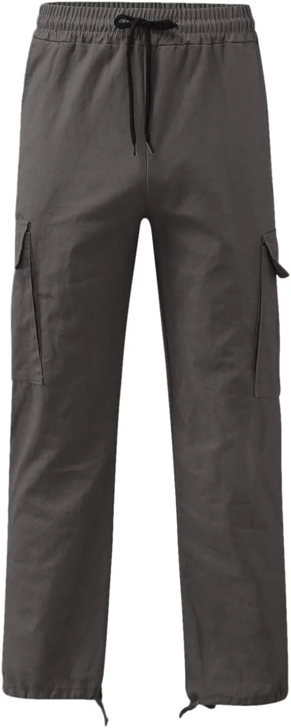 Mens Cargo Pants Casual Joggers Hiking Pants Loose Straight Athletic Workout Sweatpants with Pockets