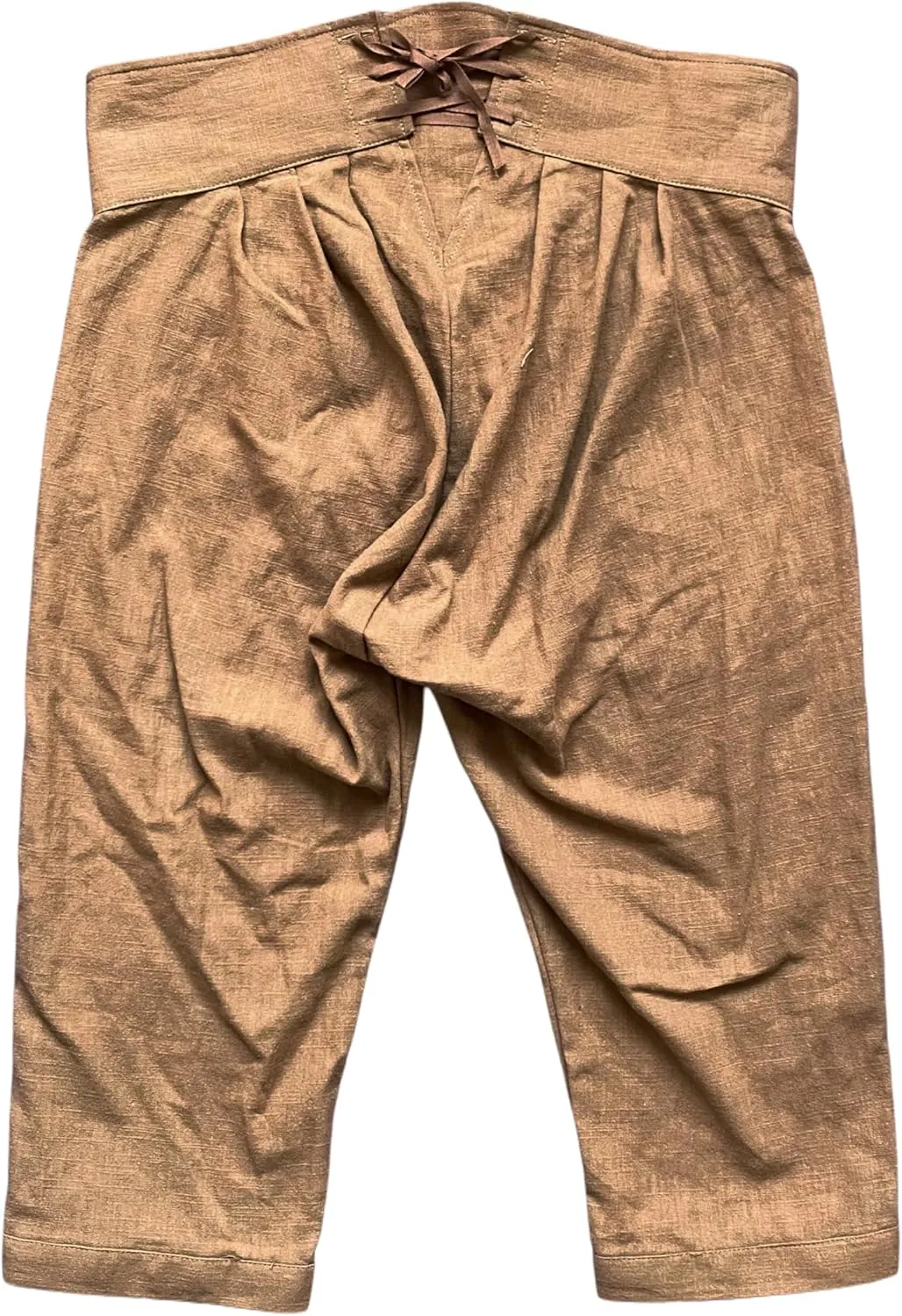 Mens Colonial Knee Linen Breeches 18th Century Pants Fall Front Style