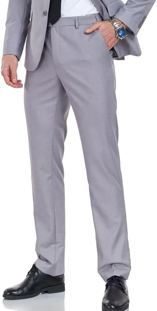 Men's Dress Pants Slim Fit Black Navy Dress Pants Trousers for Men Formal Suit Pants Casual Slacks