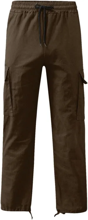 Men's Fashion Cotton Loose Straight Sweatpants with Pockets Drawstring Joggers Fast Dry Trousers Athletic Pants