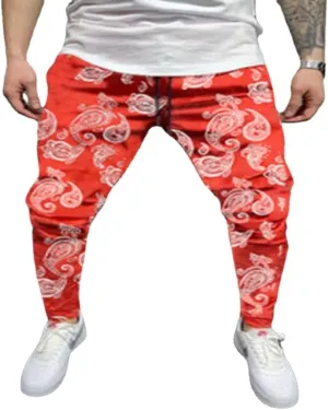 Men's Jogger Pants Streetwear Hip Hop Drawstring Joggers?Cashew Flowers Harem Cargo Pants
