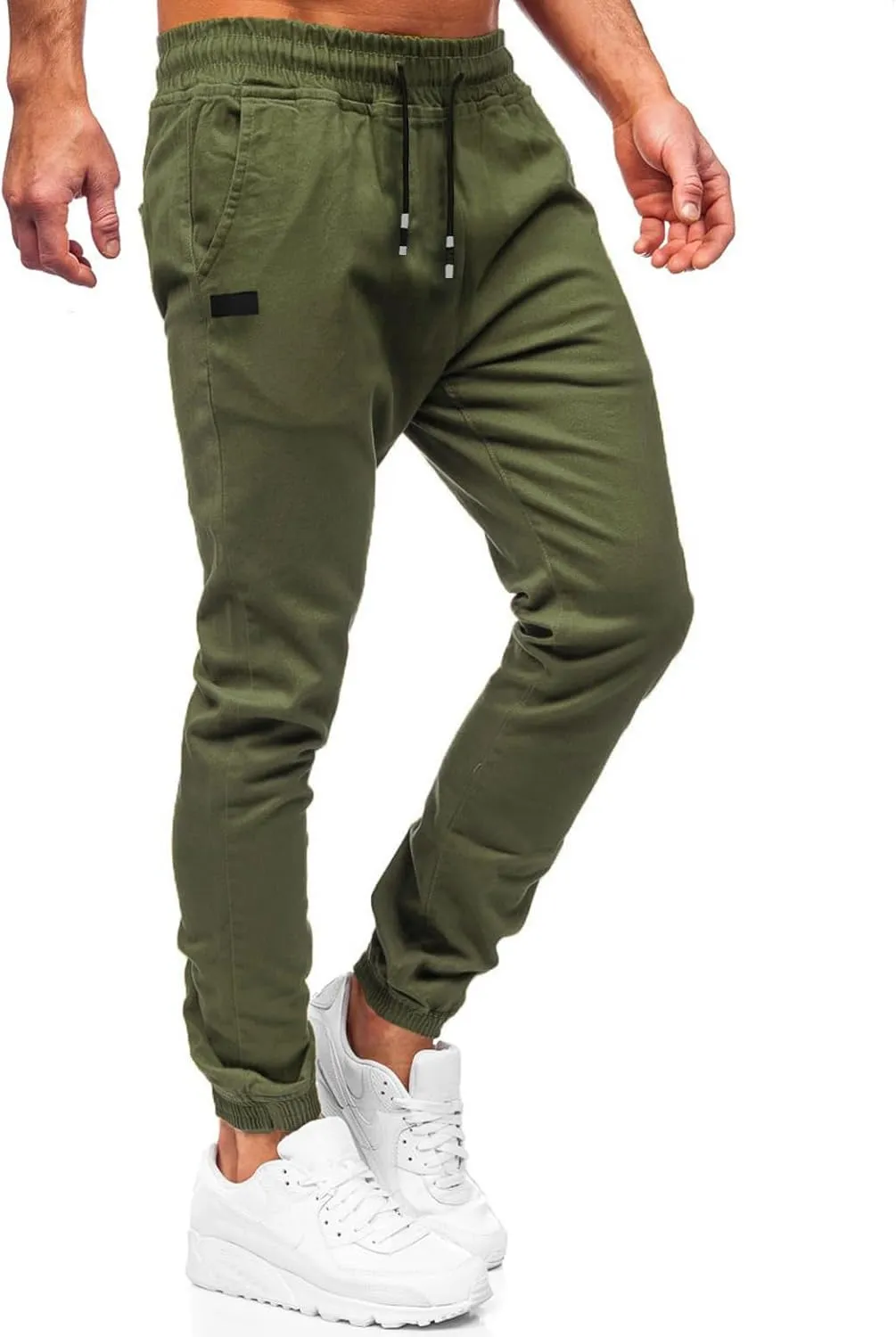 Men's Outdoor Jogging Casual Pants Slim Cargo Workout for Running Sweatpants Hiking