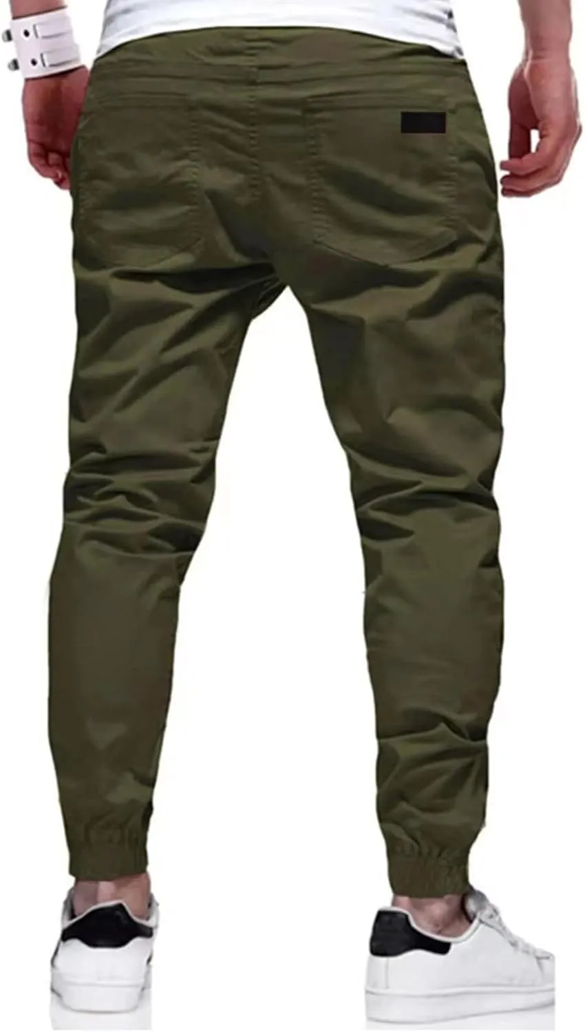 Men's Outdoor Jogging Casual Pants Slim Cargo Workout for Running Sweatpants Hiking