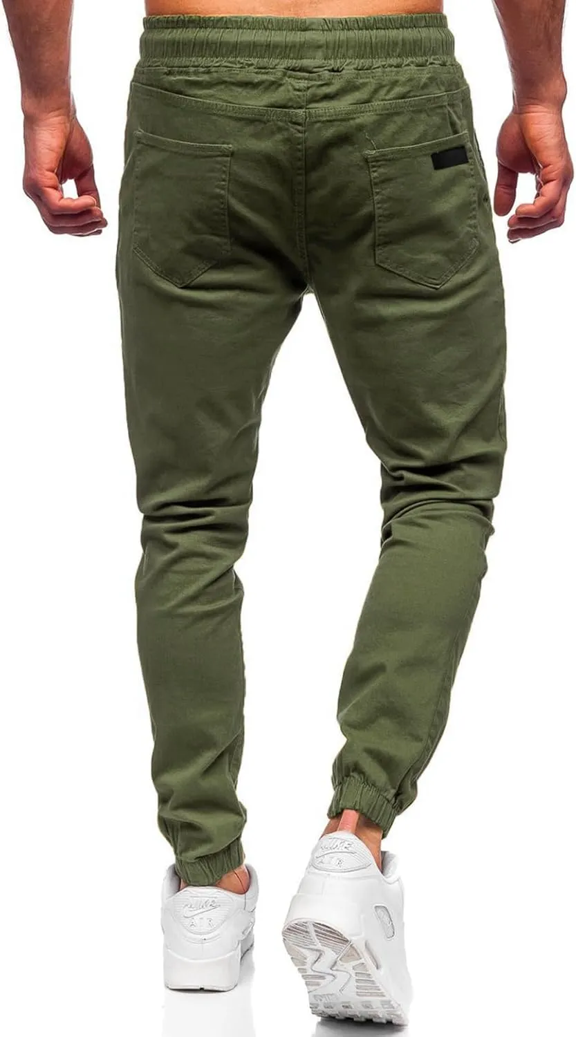 Men's Outdoor Jogging Casual Pants Slim Cargo Workout for Running Sweatpants Hiking