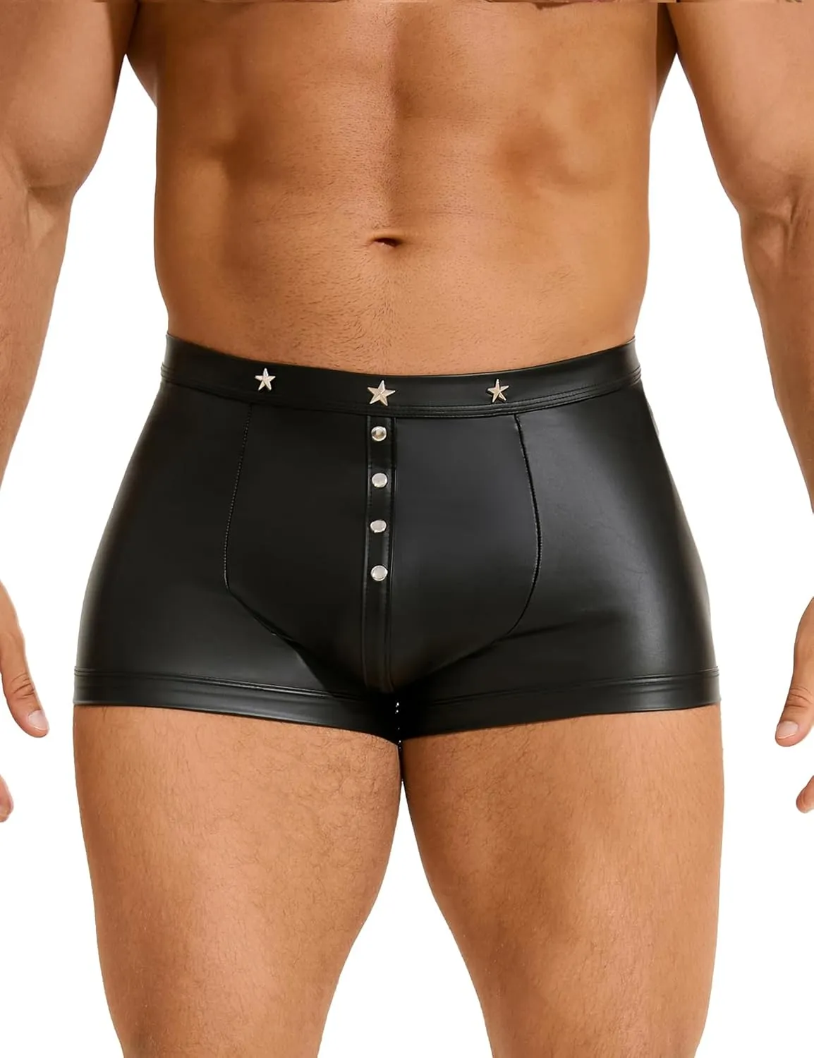 Men's Underwear Boxer Brifs Sexy Shorts Underwear Mens Lingerie Panties Trunks with Bulge Pouch Black S-2XL