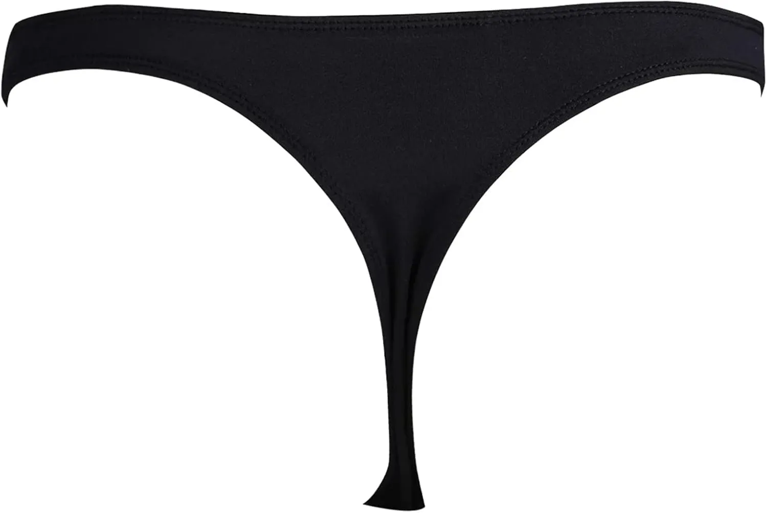 Men's Underwear Faux Leather Thong Underwear G-String with Pouch Butt-Flaunting Gym Low Rise Brief