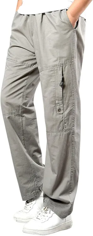 Mens Workout Cargo Sweatpants Thermal Cotton Pants Fashion Loose Handsome Pocket Jeans Pants Tooling Camouflage Pants