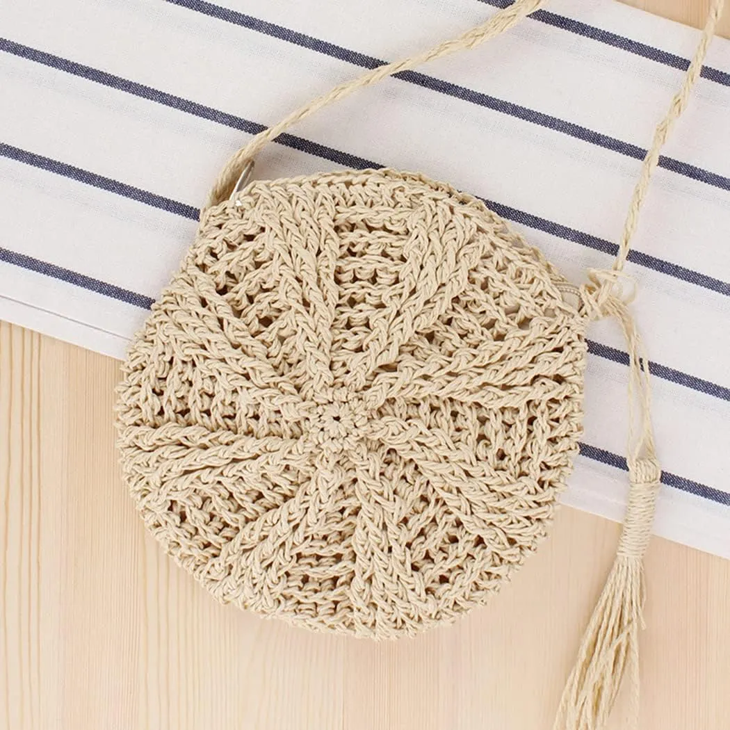 Mobile Phone Straw Bag Women Cross Body Bags Summer Girl Beach Messenger Bag