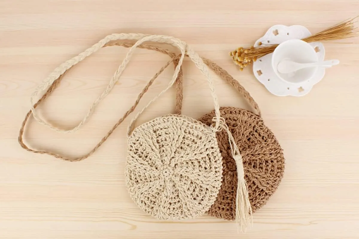 Mobile Phone Straw Bag Women Cross Body Bags Summer Girl Beach Messenger Bag
