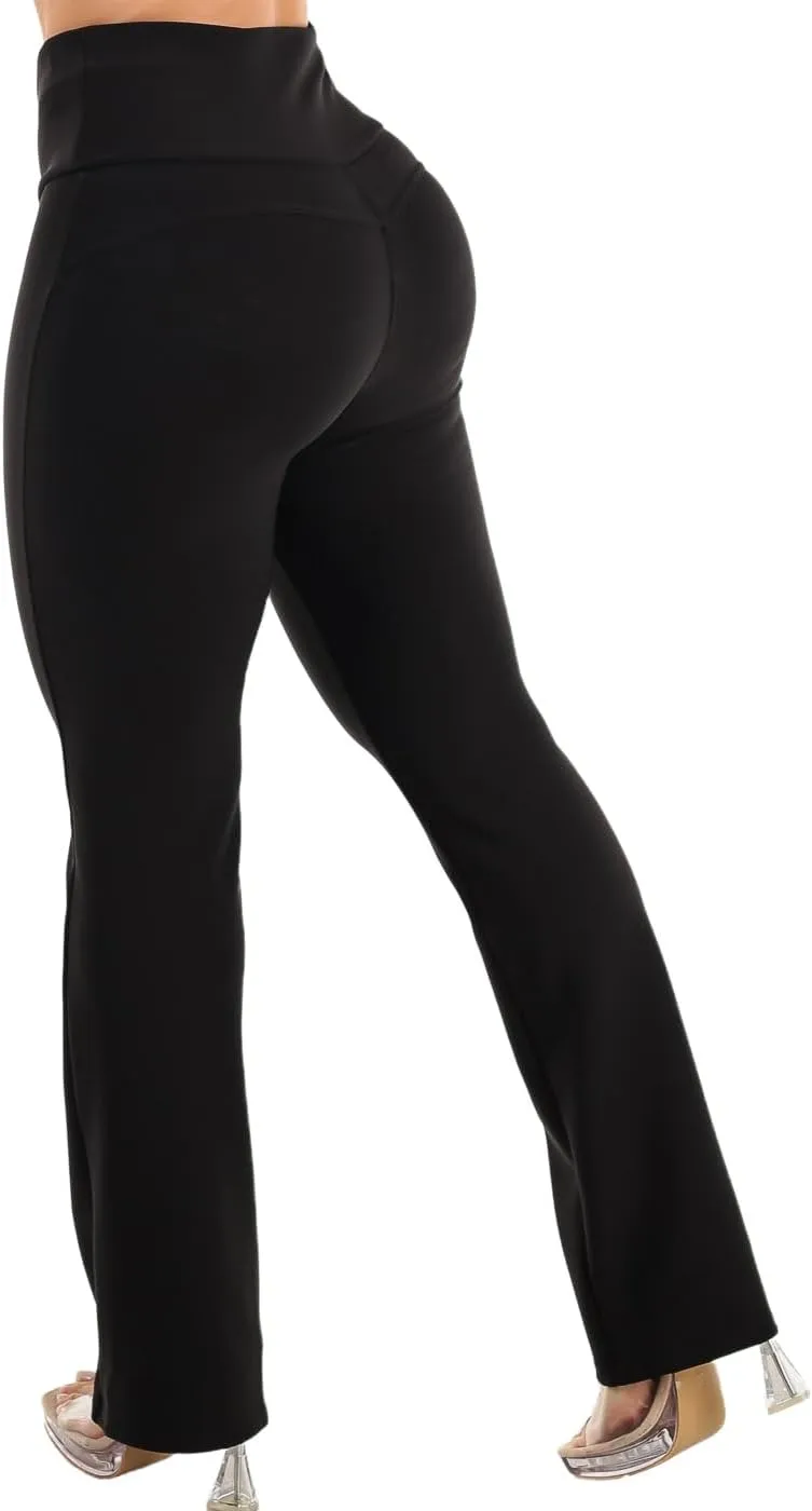 Moda Xpress Women's Juniors High Waist Pull On Stretchy Butt Lifting Black, Plaid, Printed Skinny Pants 10596R