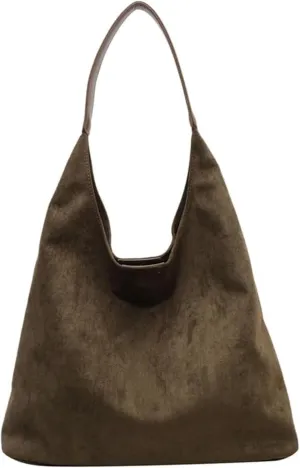Modavo Parisian Stroll - Womens Suede Tote Bag, Faux Leather, Vintage Shoulder Satchel