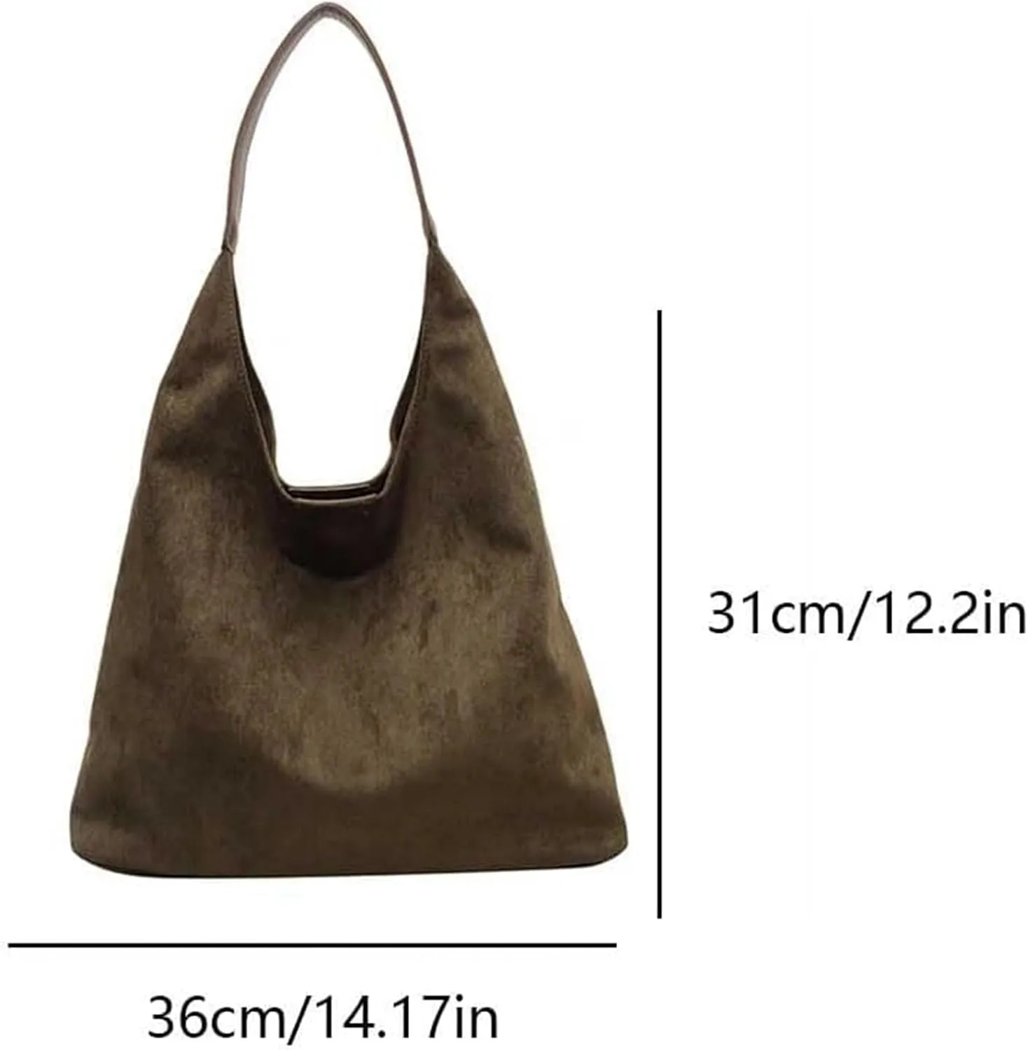 Modavo Parisian Stroll - Womens Suede Tote Bag, Faux Leather, Vintage Shoulder Satchel