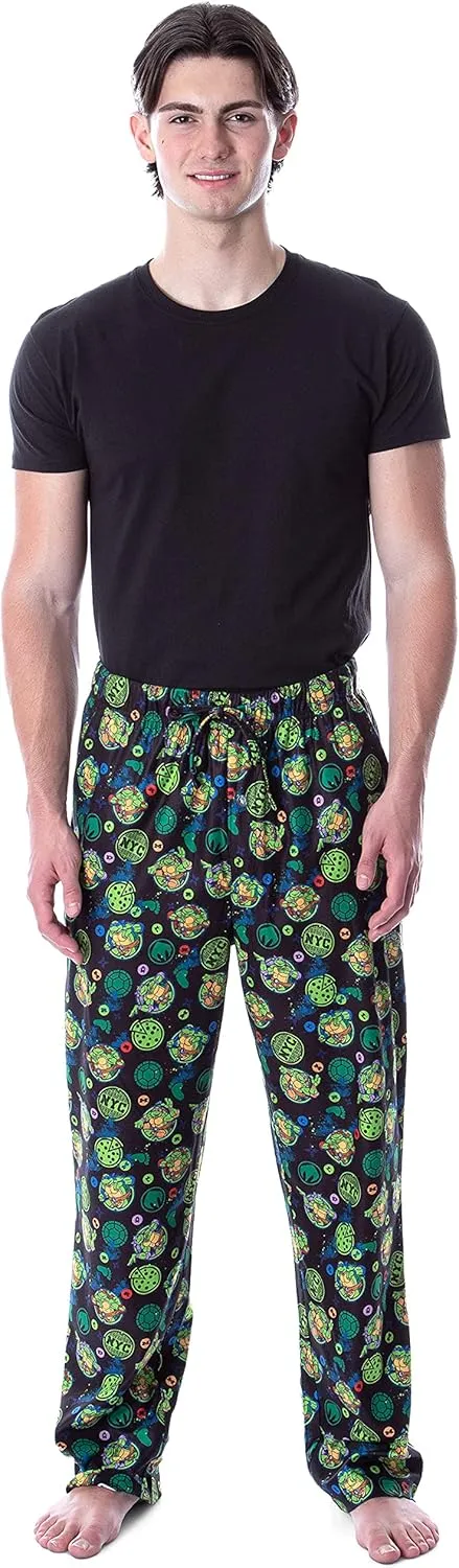 Nickelodeon Men's Teenage Mutant Ninja Turtles TMNT Allover Character Themed Loungewear Pajama Pants