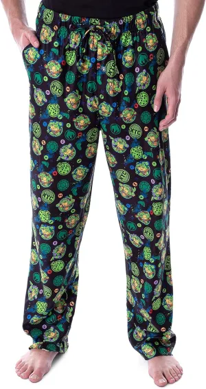 Nickelodeon Men's Teenage Mutant Ninja Turtles TMNT Allover Character Themed Loungewear Pajama Pants