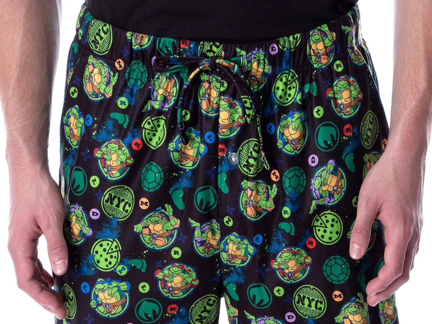 Nickelodeon Men's Teenage Mutant Ninja Turtles TMNT Allover Character Themed Loungewear Pajama Pants
