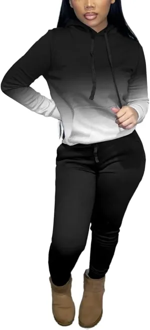 Nimsruc Two Piece Outfits for Women Casual Sweatsuits Set Long Sleeve Hoodie Tracksuit
