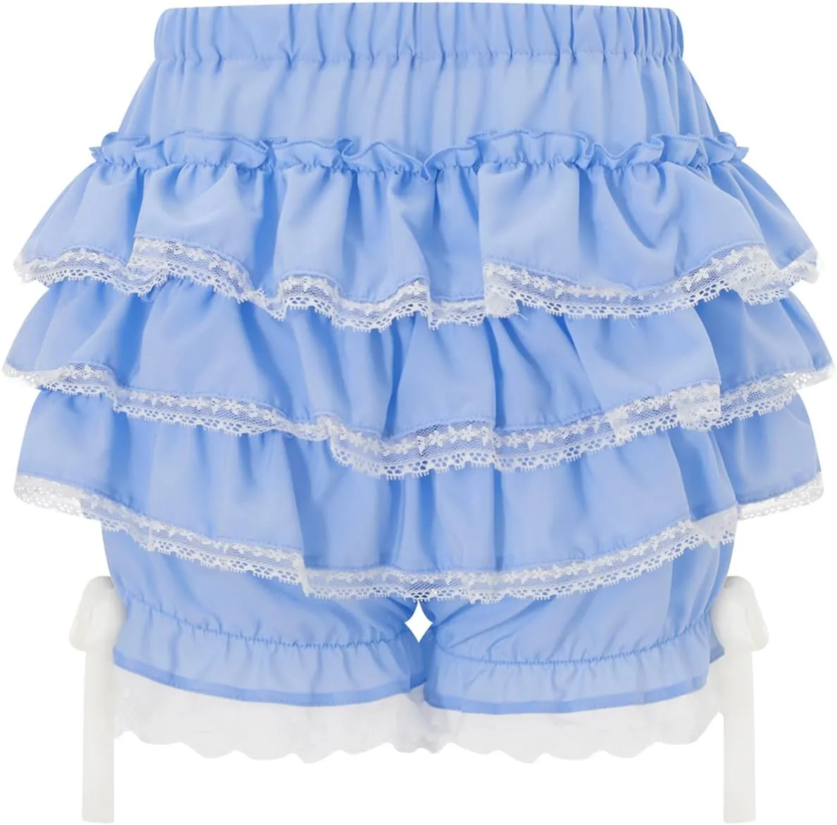 NUFIWI Women Y2k Lolita Bloomers Ruffle Pumpkin Panties Bottom Lace Trim Layered High Waist Shorts Pettipants