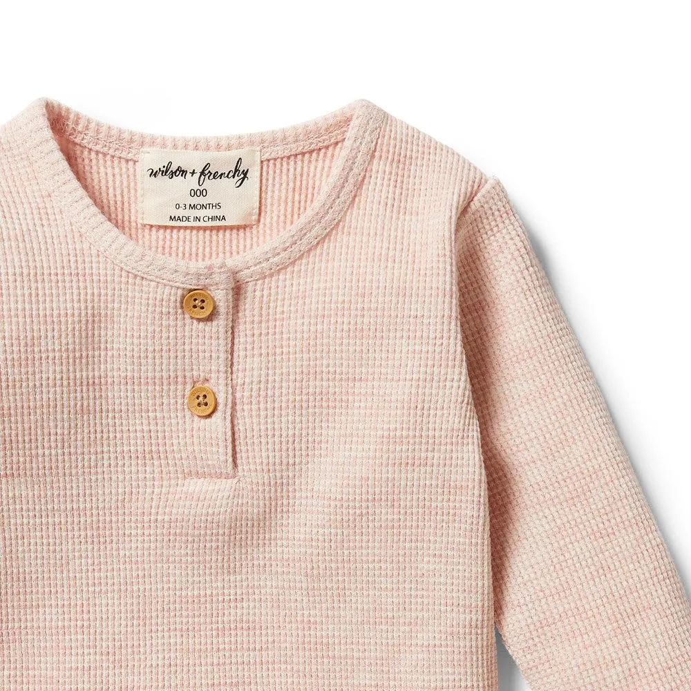 Organic Waffle Henley Top